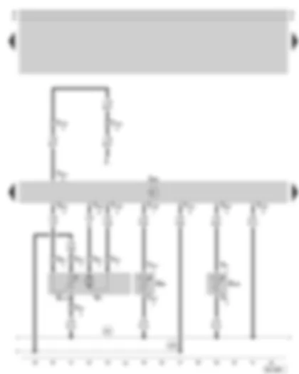 Электросхемa  SKODA OCTAVIA 2009 - блок управления системы климат-контроль - регулятор ограничительной заслонки - датчик температуры в канале всасывания свежего воздуха - датчик температуры воздуха - поступаемого в пространство у ног