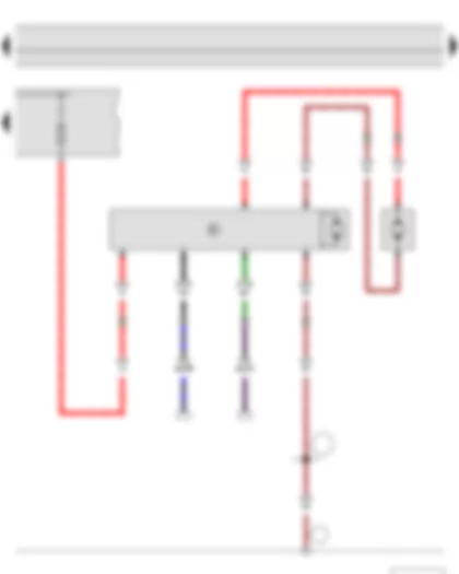 Wiring Diagram  SKODA RAPID 2014 - Radiator fan control unit - Fuse holder A - Radiator fan - Radiator fan on right of radiator