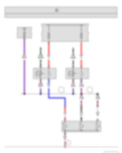 Wiring Diagram  SKODA ROOMSTER 2011 - Low heat output relay - High heat output relay - Fuse holder A - Fuse holder B - Auxiliary air heater element