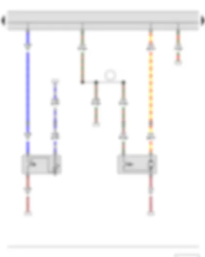Электросхемa  SKODA ROOMSTER 2011 - Клавиша дистанционного отпирания крышки багажного отсека - Привод замка крышки багажного отсека - Электродвигатель центрального замка в крышке багажного отсека