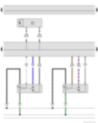 Электросхемa  SKODA ROOMSTER 2011 - Фотодатчик интенсивности солнечного излучения - Блок управления Climatronic - Исполнительный электродвигатель заслонки воздухозаборника - Исполнительный электродвигатель заслонки размораживателя