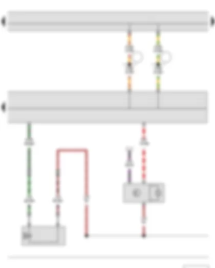 Электросхемa  SKODA ROOMSTER 2011 - Датчик высокого давления - Блок управления Climatronic - Регулировочный клапан компрессора климатической установки