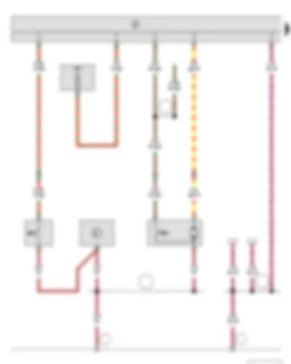 Wiring Diagram  SKODA ROOMSTER 2014 - Rear lid handle release button - Rear lid lock unit - Fuse holder B - Rear window wiper motor - Rear lid central locking motor