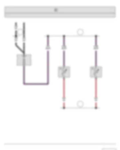 Wiring Diagram  SKODA ROOMSTER 2014 - Fuse holder B - Left washer jet heater element - Right washer jet heater element