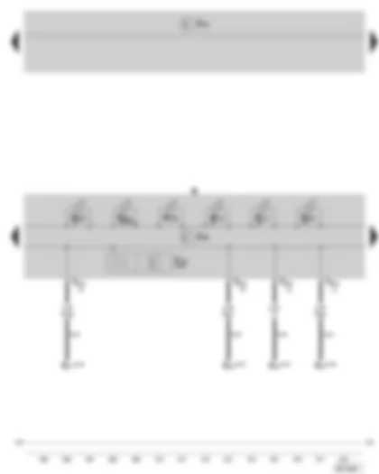Электросхемa  SKODA ROOMSTER 2008 - панель приборов - блок управления в панели приборов - сигнализаторы - многофункциональный указатель