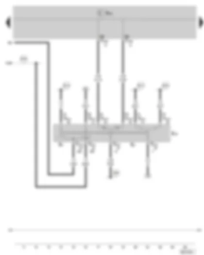 Электросхемa  SKODA ROOMSTER 2007 - переключатель указателей поворота - выключатель ближнего света фар и предупредительной световой сигнализации - включатель для стояночных фонарей (не действует для би-галогенных фар)