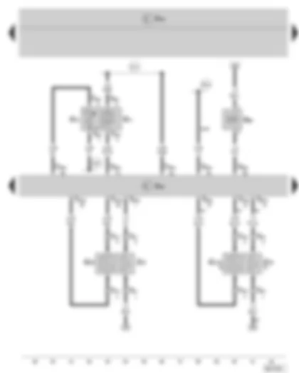 Wiring Diagram  SKODA ROOMSTER 2007 - Engine control unit - Lambda probe - Lambda probe after catalytic converter - Intake manifold pressure sender - Intake manifold temperature sender - Activated charcoal filter system solenoid valve 1