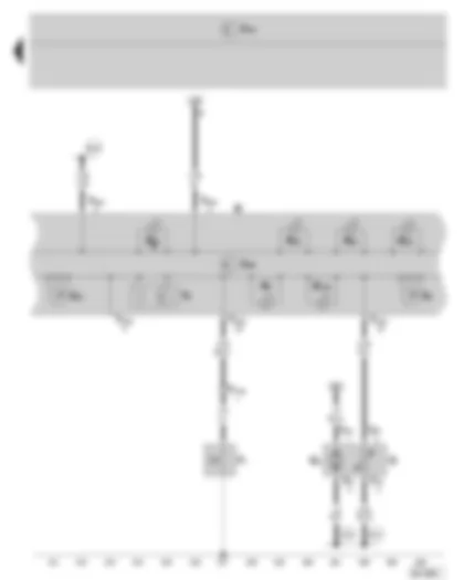 Электросхемa  SKODA ROOMSTER 2007 - панель приборов - блок управления в панели приборов - сигнализаторы - выключатель-датчик падения давления масла с гидроприводом - датчик запаса топлива - топливный насос - указатель запаса топлива - спидометр - счетчик пройденного пути