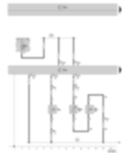 Wiring Diagram  SKODA SUPERB II 2008 - Airbag control unit - belt switch - driver side - belt switch - passenger side - pressure sensor for seat occupied recognition - fuse holder C in the dash panel