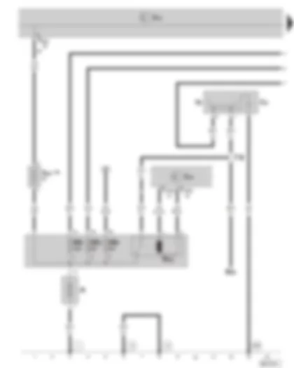 Wiring Diagram  SKODA SUPERB II 2013 - Battery - battery isolation igniter - fuse holder D on the battery in the luggage compartment - onboard control unit fuse - airbag control unit - slave start socket