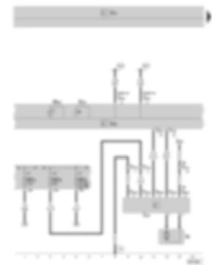 Wiring Diagram  SKODA SUPERB II 2009 - Climatronic control unit - fresh air blower control motor - fresh air blower - fuse holder C in the dash panel