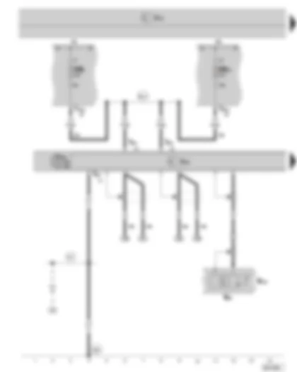 Wiring Diagram  SKODA SUPERB II 2010 - Control unit with display for radio and navigation system - navigation system aerial - fuse holder B on the E box