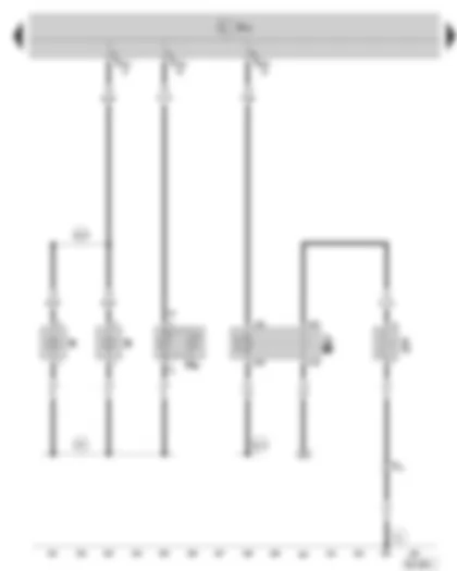 Wiring Diagram  SKODA SUPERB II 2011 - Bulb for high level brake light - number plate light - heated rear window relay - heated rear window