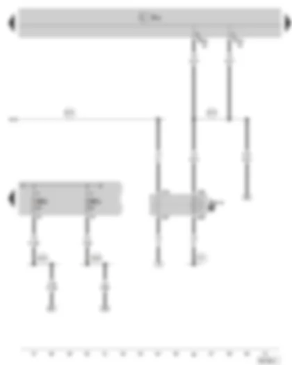 Wiring Diagram  SKODA SUPERB II 2012 - Voltage supply relay - terminal 50 - fuse holder C in the dash panel