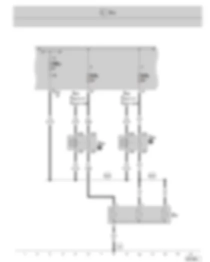 Wiring Diagram  SKODA SUPERB II 2011 - Low heat output relay - high heat output relay - heater element for additional air heater - fuse holder A at the E box - fuse holder B on the E box