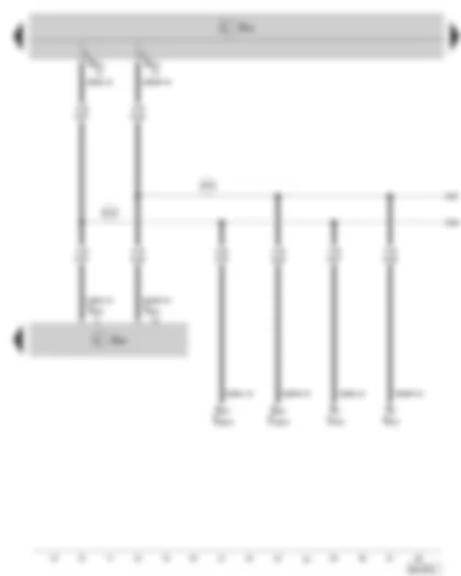 Wiring Diagram  SKODA SUPERB II 2012 - Data bus diagnostic interface - connection for: Steering column electronics control unit - digital clock