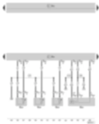 Wiring Diagram  SKODA SUPERB II 2011 - Engine control unit - exhaust gas temperature sender 1 - exhaust gas temperature sender 3 - exhaust gas temperature sender 4 - differential pressure indicator