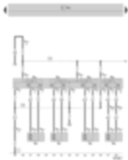 Wiring Diagram  SKODA SUPERB II 2011 - Front passenger seat adjustment switch - front height adjustment motor of front passenger seat - rear height adjustment motor of front passenger seat - longitudinal adjustment motor of front passenger seat - backrest adjustment motor of front passenger seat