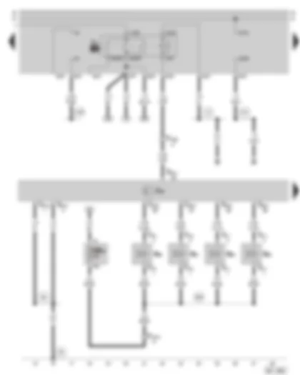 Wiring Diagram  SKODA SUPERB 2002 - Simos control unit - fuel pump relay - injection valves - fuse holder