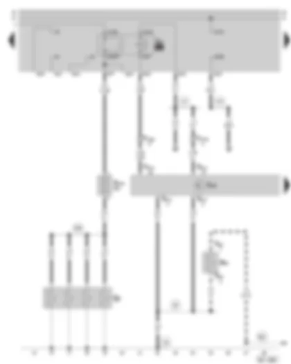 Wiring Diagram  SKODA SUPERB 2002 - Diesel direct injection system control unit - glow plug relay - glow plugs - heating resistor for crankcase ventilation