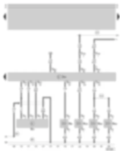 Wiring Diagram  SKODA SUPERB 2007 - Motronic control unit - air mass meter - activated charcoal filter system solenoid valve - variable intake manifold change-over valve - camshaft timing adjustment valve -1- - camshaft timing adjustment valve -2-
