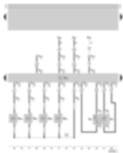 Wiring Diagram  SKODA SUPERB 2002 - Diesel direct injection system control unit - intake manifold pressure sender and intake manifold temperature sender - unit injector valves