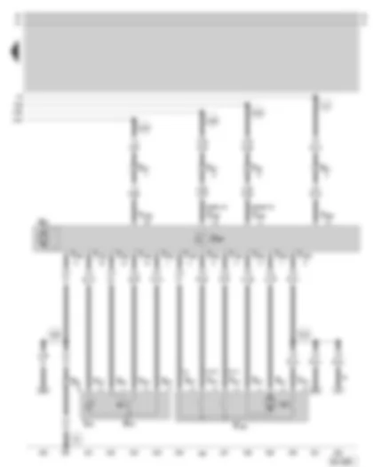 Wiring Diagram  SKODA SUPERB 2002 - Rear right door control unit - rear right central locking lock unit - rear right window regulator motor - rear right window regulator switch