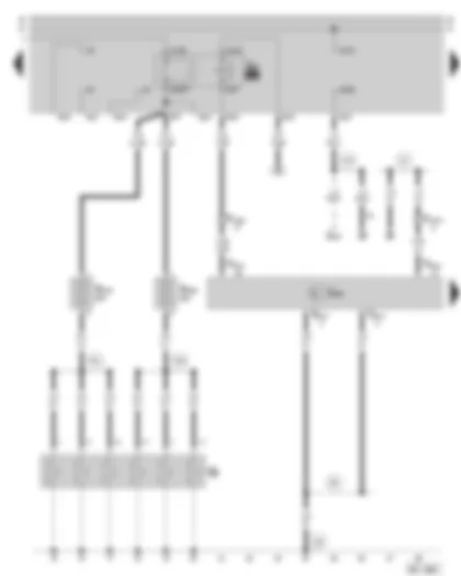 Wiring Diagram  SKODA SUPERB 2003 - Diesel direct injection system control unit - glow plug relay - glow plugs