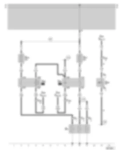 Wiring Diagram  SKODA SUPERB 2002 - Heater element contact switch - additional heater - low heat output relay - high heat output relay - heater element for additional heater