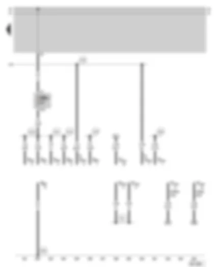 Wiring Diagram  SKODA SUPERB 2002 - Connector for radio or radio navigation system control unit - connector for diagnostic connection - fuse holder