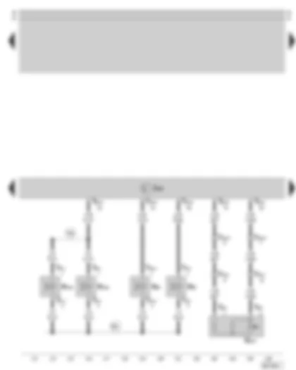 Wiring Diagram  SKODA SUPERB 2003 - Diesel direct injection system control unit - low fuel level sender - exhaust gas recirculation valve - charge pressure control solenoid valve - electro-hydraulic engine mounting solenoid valves