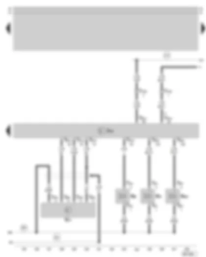 Wiring Diagram  SKODA SUPERB 2003 - Motronic control unit - air mass meter - charge pressure control solenoid valve - activated charcoal filter system solenoid valve - turbocharger divert air valve