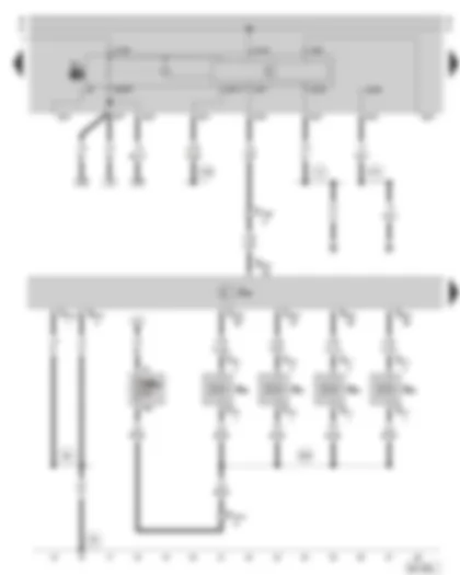 Wiring Diagram  SKODA SUPERB 2003 - Simos control unit - fuel pump relay - injection valves - fuse holder