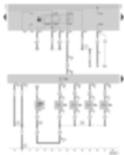 Wiring Diagram  SKODA SUPERB 2005 - Motronic control unit - fuel pump relay - injection valves - fuse holder