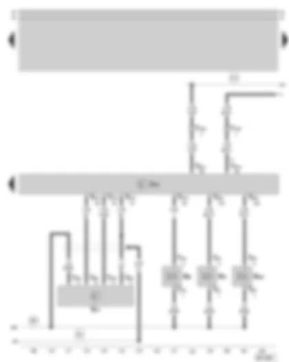 Wiring Diagram  SKODA SUPERB 2004 - Motronic control unit - air mass meter - charge pressure control solenoid valve - activated charcoal filter system solenoid valve - turbocharger divert air valve