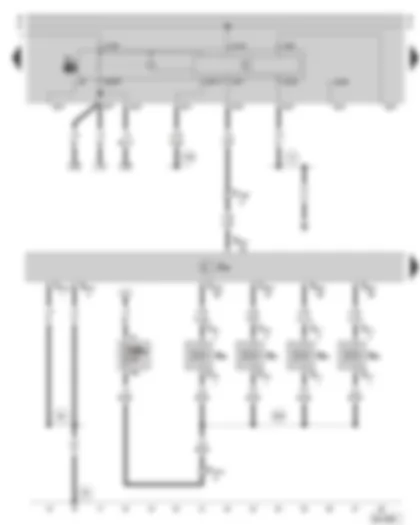 Wiring Diagram  SKODA SUPERB 2007 - Simos control unit - fuel pump relay - injection valves - fuse holder