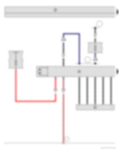 Wiring Diagram  SKODA YETI 2013 - Steering angle sender - Steering moment sender - Power steering control unit - Fuse holder A - Fuse holder C - Electromechanical power steering motor