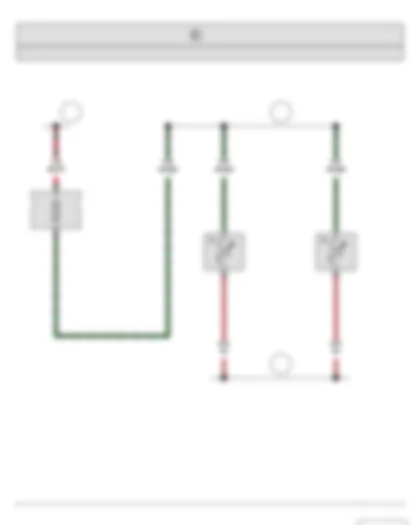 Wiring Diagram  SKODA YETI 2011 - Fuse holder C - Left washer jet heater element - Right washer jet heater element