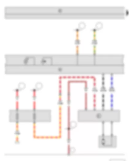 Wiring Diagram  SKODA YETI 2011 - Fresh air blower control unit - Climatronic control unit - Fuse holder C - Fresh air blower