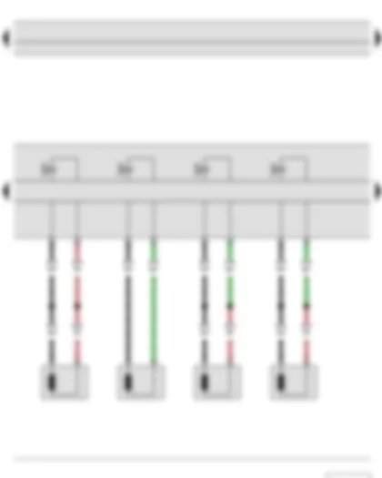 Wiring Diagram  SKODA YETI 2011 - Rear right speed sensor - Front right speed sensor - Rear left speed sensor - Front left speed sensor - ABS control unit