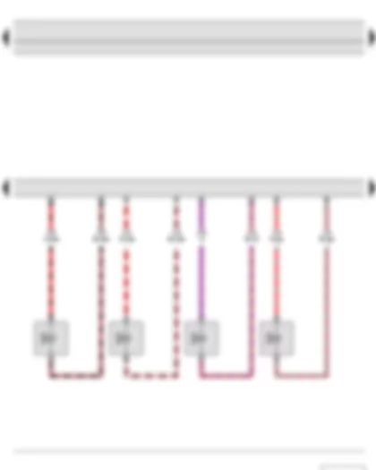 Wiring Diagram  SKODA YETI 2012 - Engine control unit - Injector - cylinder 1 - Injector - cylinder 2 - Injector - cylinder 3 - Injector - cylinder 4