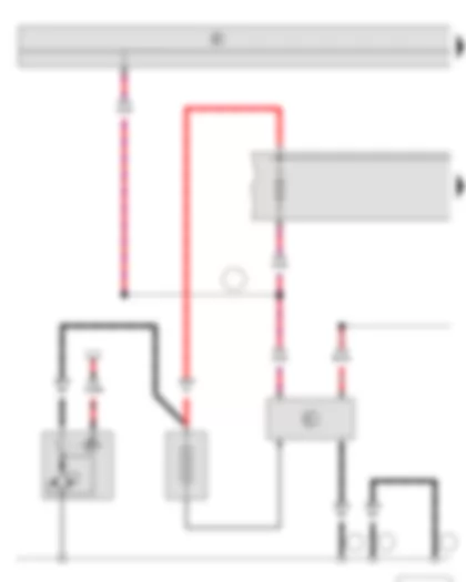 Wiring Diagram  SKODA YETI 2011 - Battery - Starter - Battery monitor control unit - Fuse holder B