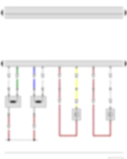 Wiring Diagram  SKODA YETI 2012 - Side airbag crash sensor on driver side - Side airbag crash sensor on front passenger side - Airbag control unit - Side airbag igniter on driver side - Side airbag igniter on front passenger side