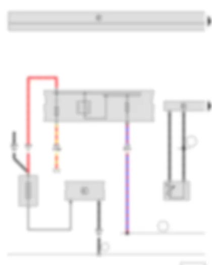 Wiring Diagram  SKODA YETI 2012 - Battery - Radiator outlet coolant temperature sender - Engine control unit - Fuse holder A - Fuse holder B