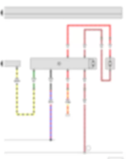 Wiring Diagram  SKODA YETI 2012 - Radiator fan control unit - Engine control unit - Radiator fan - Radiator fan on right of radiator