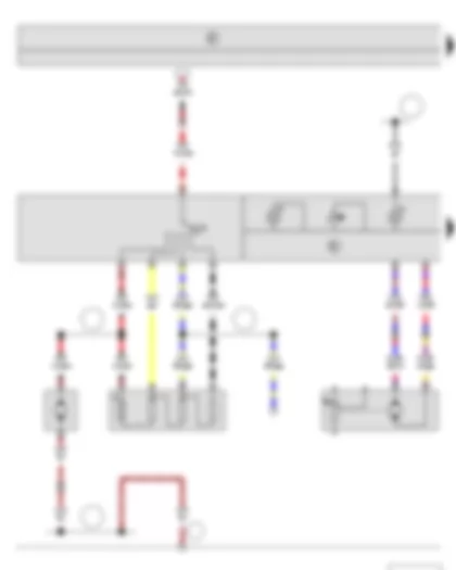 Wiring Diagram  SKODA YETI 2012 - Heater control unit - Fresh air blower series resistor with overheating fuse - Fresh air blower - Air recirculation flap control motor