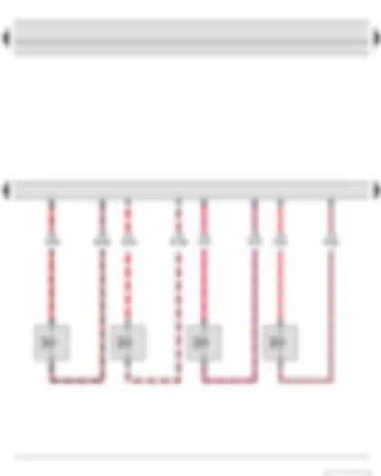 Wiring Diagram  SKODA YETI 2013 - Engine control unit - Injector - cylinder 1 - Injector - cylinder 2 - Injector - cylinder 3 - Injector - cylinder 4