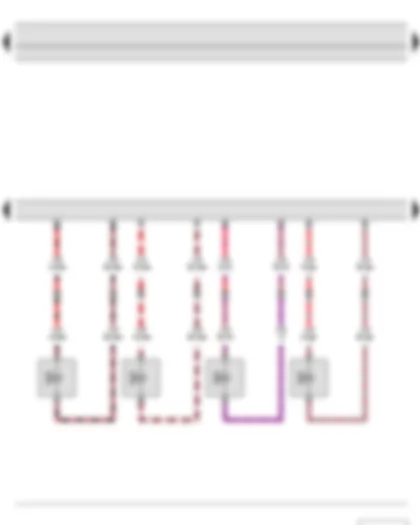 Wiring Diagram  SKODA YETI 2013 - Engine control unit - Injector - cylinder 1 - Injector - cylinder 2 - Injector - cylinder 3 - Injector - cylinder 4