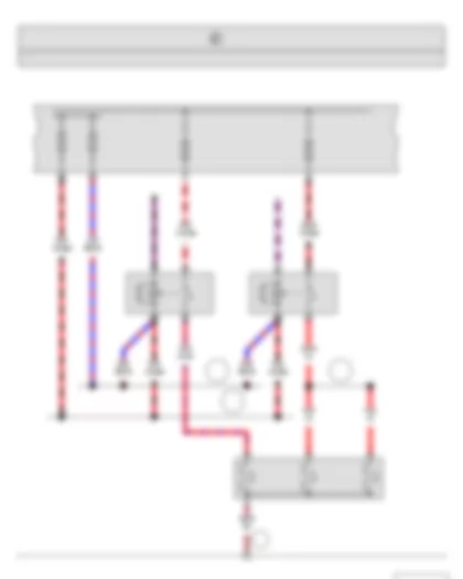 Wiring Diagram  SKODA YETI 2013 - Low heat output relay - High heat output relay - Fuse holder A - Fuse holder B - Auxiliary air heater element