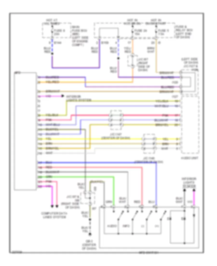 схема мультиинформационной системы для Subaru Tribeca Limited 2012